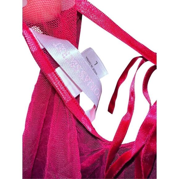 Beautiful Vintage VTG 90's Y2K Victoria’s Secret red baby doll Nightgown Sleep S - Picture 6 of 8